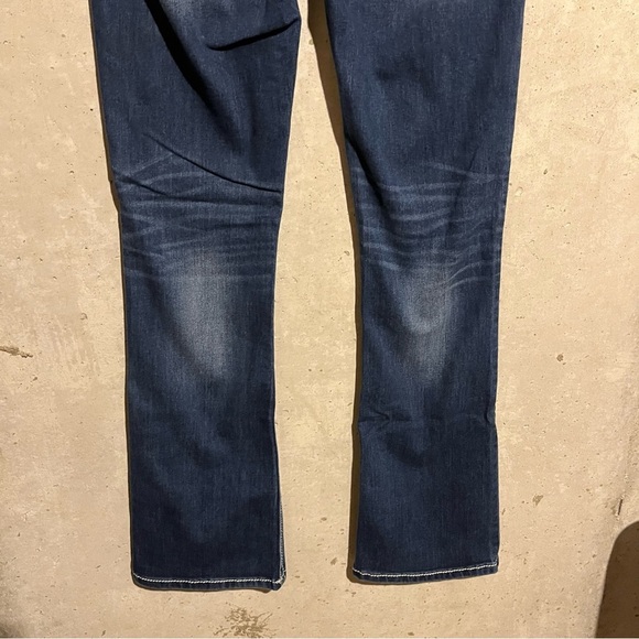 Miss Me Jeans Womens 28 Blue Low Rise Signature Boot Cut Cross Thick Stitch - Picture 4 of 11